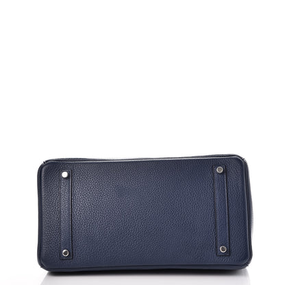 Hermes Taurillon Clemence Birkin 35 Bleu Saphir 6 of 38