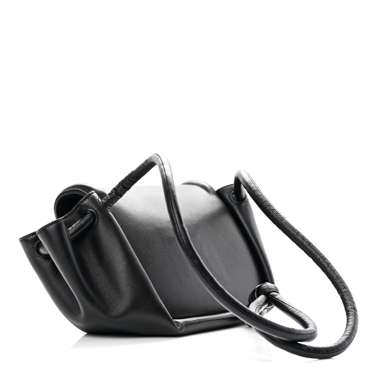 Lambskin Small Beak Triangle Flap Shoulder Bag Black