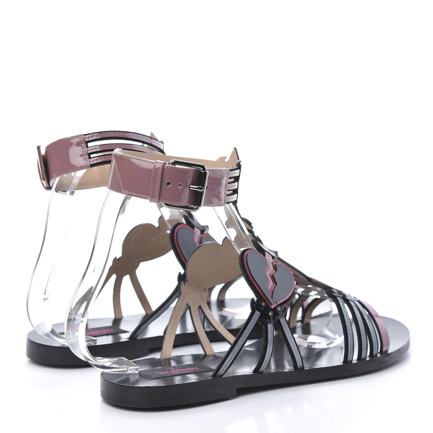 Valentino Garavani Nappa Loveblade Caged Flat Sandals 39 Black 4 of 11