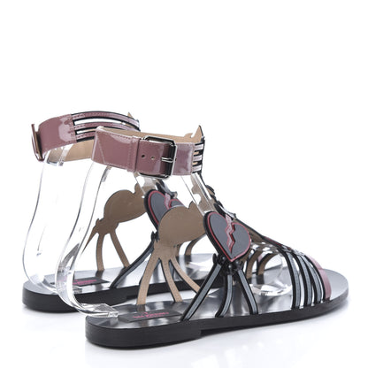 Valentino Garavani Nappa Loveblade Caged Flat Sandals 39 Black 4 of 11