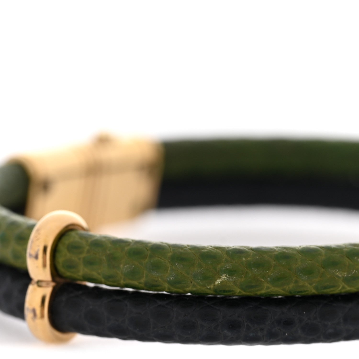 Louis Vuitton Snakeskin Keep It Twice Bracelet Blue Green 5 of 6