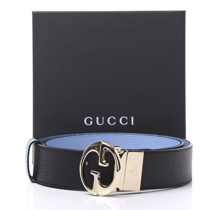 Gucci Dollar Calfskin 1973 Reversible Belt 95 38 Black Mineral Blue 7 of 7