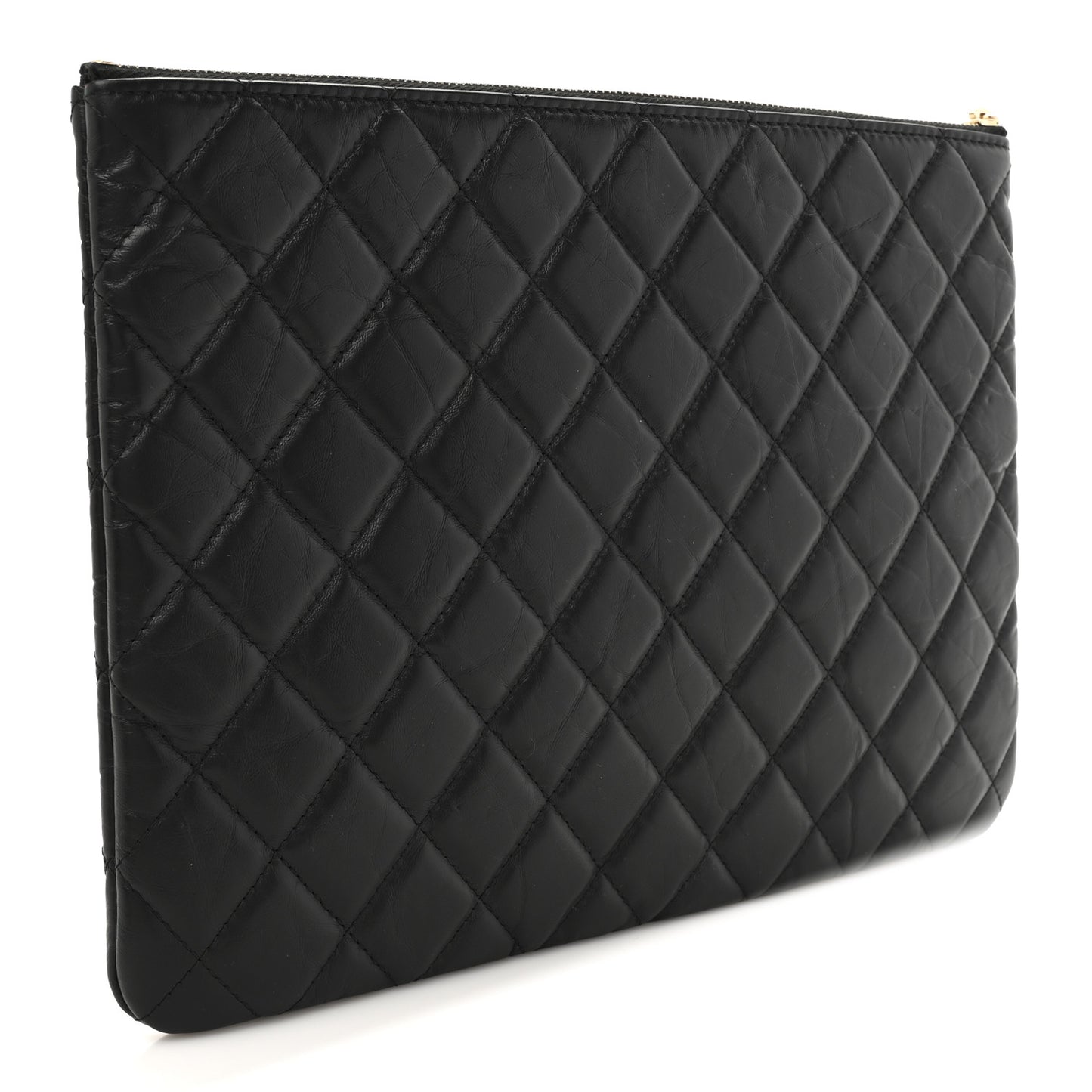 Aged Calfskin Lucky Charms Quilted Medium Reissue Cosmetic Case Black