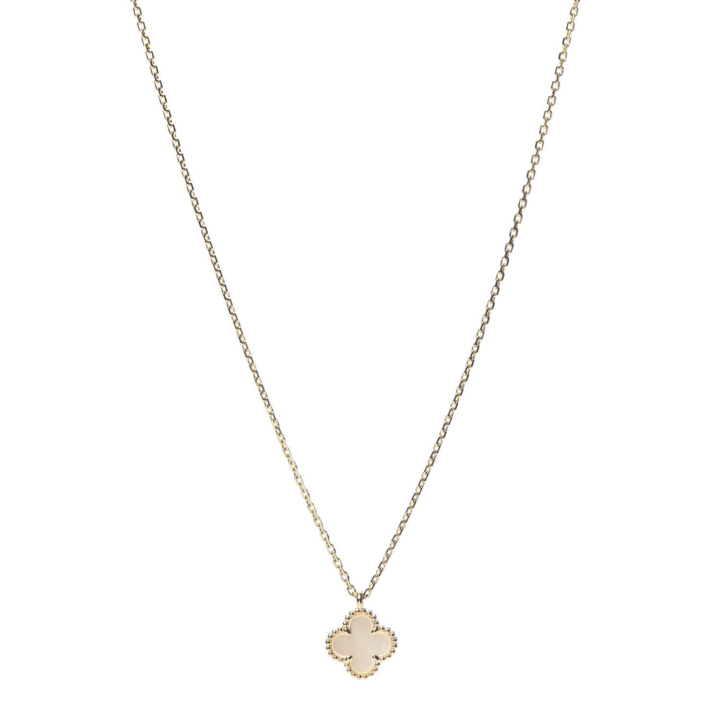 18K Yellow Gold Mother of Pearl Sweet Alhambra Pendant Necklace