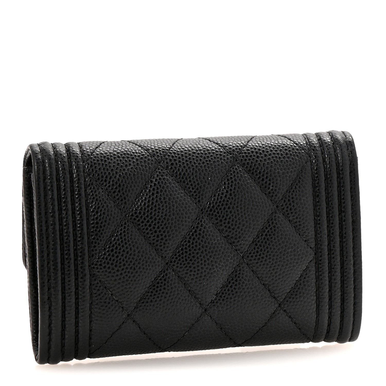 Chanel Caviar Quilted Boy Flap Card Holder Black 3 of 10