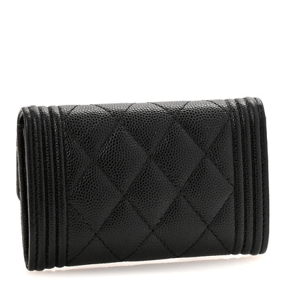 Chanel Caviar Quilted Boy Flap Card Holder Black 3 of 10