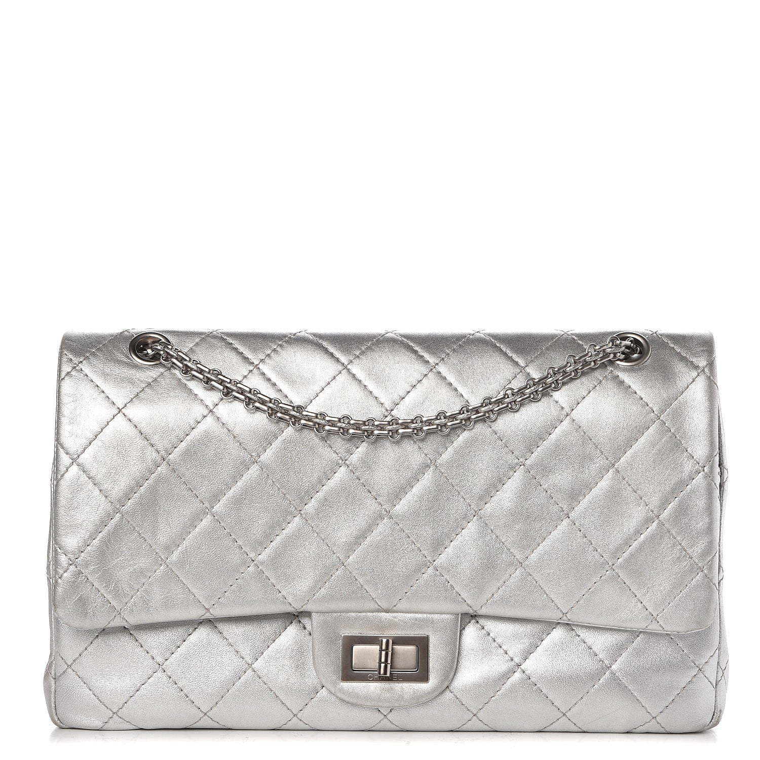 Chanel Metallic Lambskin Quilted 2.55 Reissue 227 Flap Silver 1 of 12