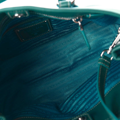 Prada Nylon Tessuto Soft Calf Tote Turchese 5 of 9