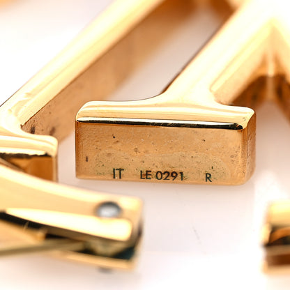 Louis Vuitton Metal Louise Hoop Earrings Gold 6 of 6