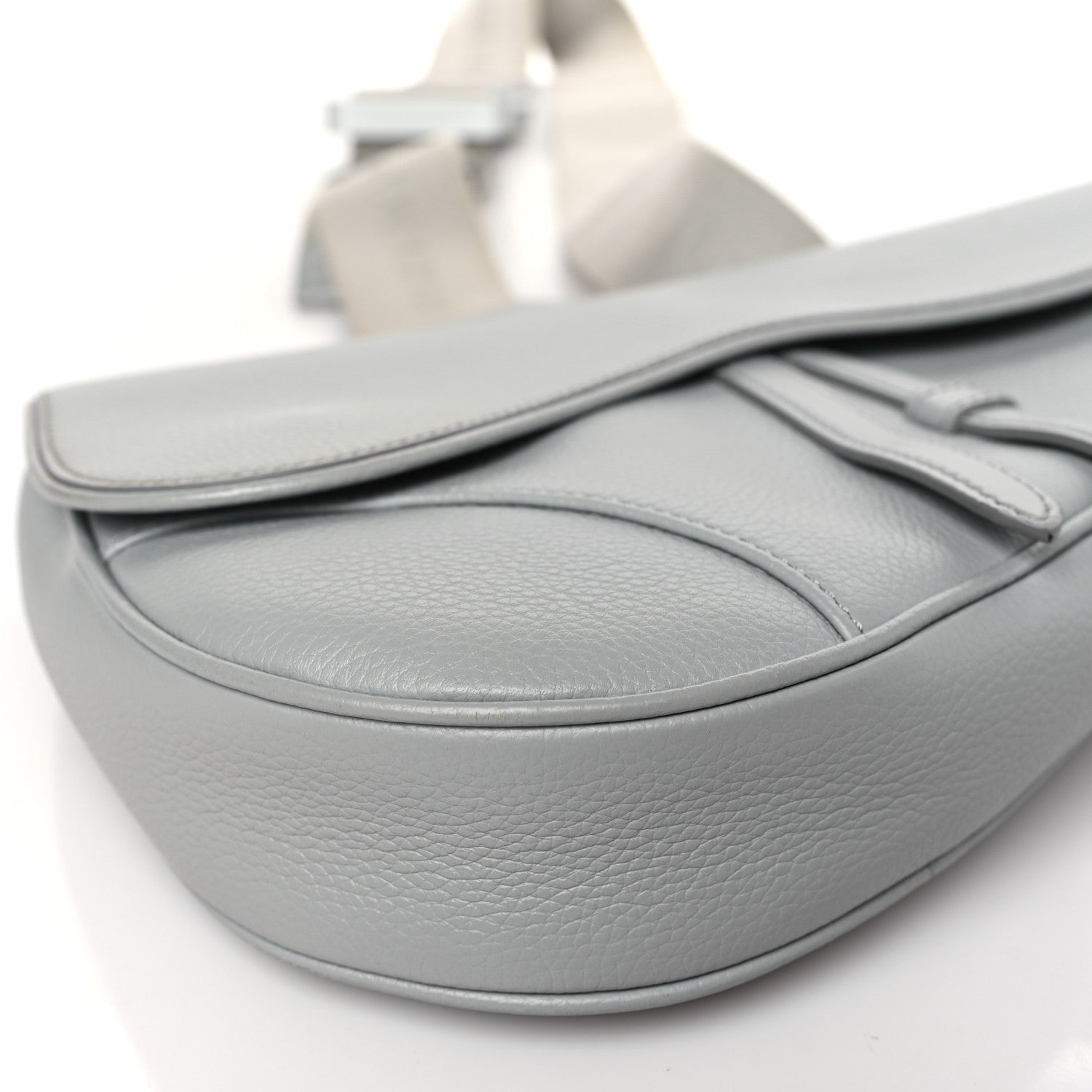 Christian Dior Grained Calfskin Kim Jones Saddle Bag Light Grey 8 of 8