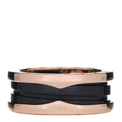 Bulgari 18K Rose Gold Black Ceramic B.Zero1 Two-Band Ring 54 7 1 of 7