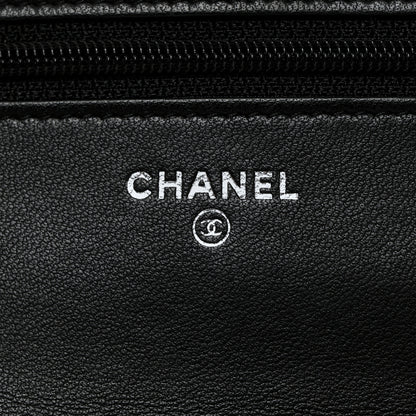 Chanel Lambskin Quilted Wallet On Chain WOC Black 6 of 11