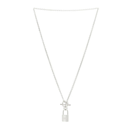 Hermes Sterling Silver Cadenas Kelly Lock Pendant Necklace 3 of 5