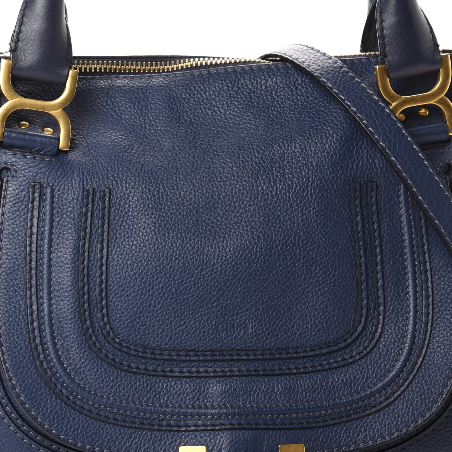 Calfskin Medium Marcie Satchel Royal Navy