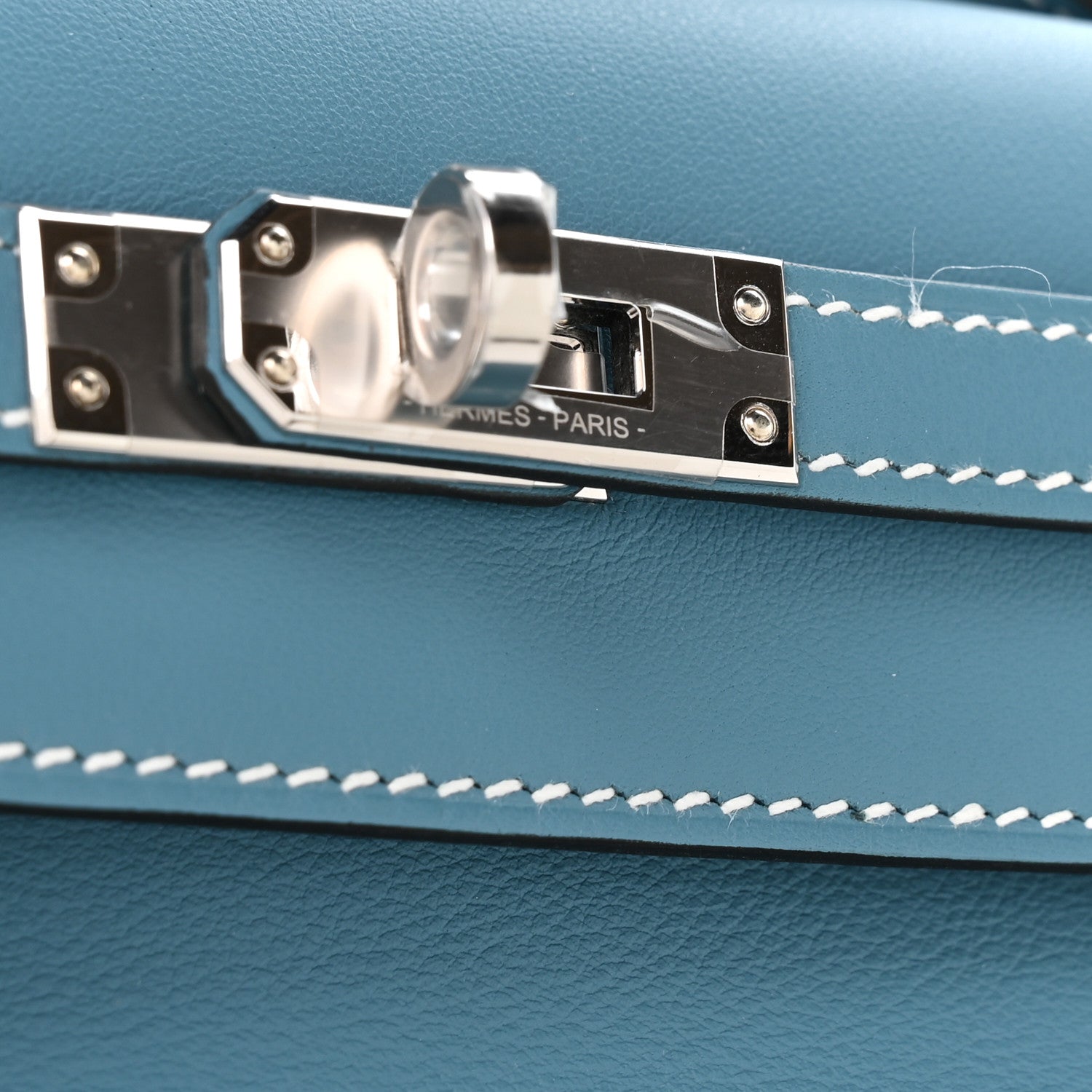 Hermes Swift Kelly Pochette Clutch Blue Jean 11 of 11