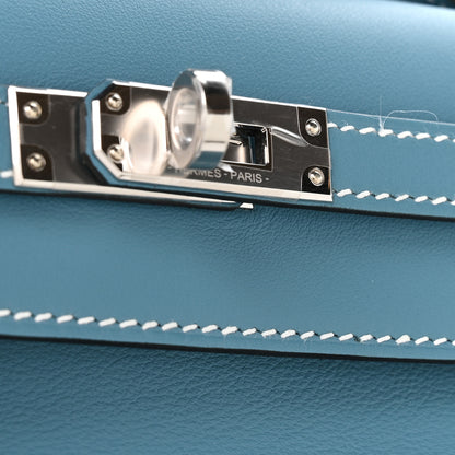 Hermes Swift Kelly Pochette Clutch Blue Jean 11 of 11