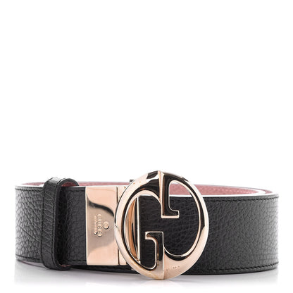 Gucci Calfskin 1973 Reversible Belt 80 32 Black Pink 1 of 9
