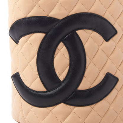 Chanel Calfskin Quilted Large Cambon Tote Beige Black 7 of 9