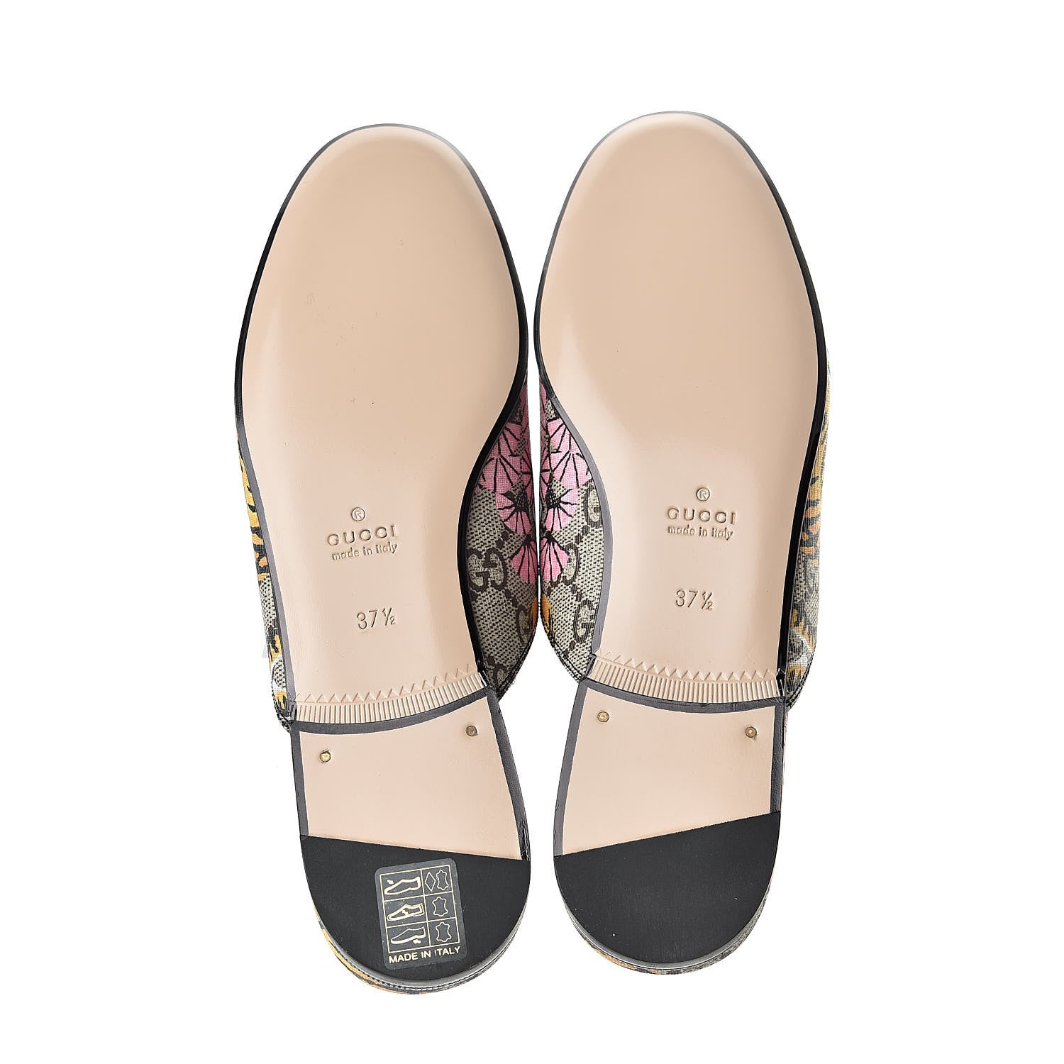 Gucci GG Supreme Monogram Bengal Womens Princetown Slippers 37.5 Beige Crop Pink 6 of 9