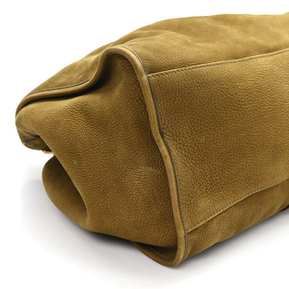 Gucci Nubuck Large Soft Stirrup Shoulder Bag Green 10 of 13