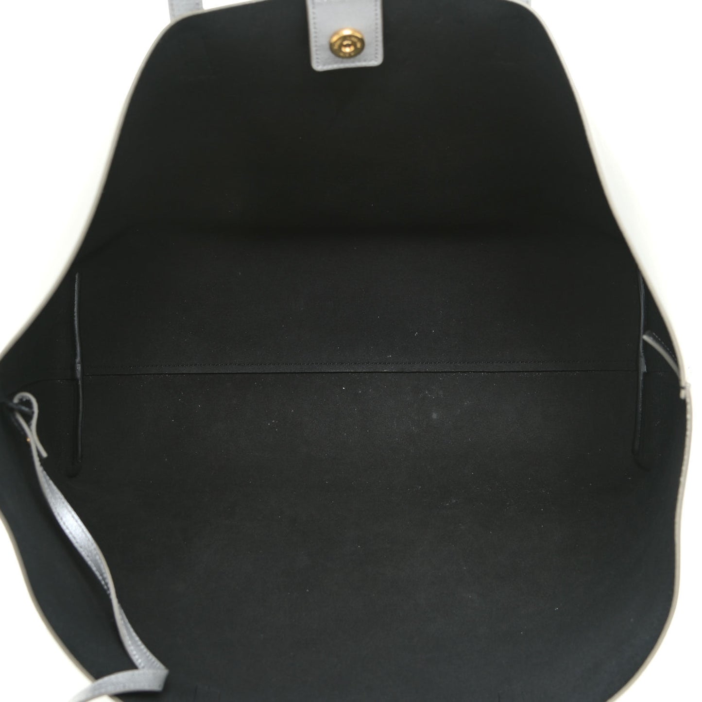 Metallic Calfskin Large Shopping Tote Silver