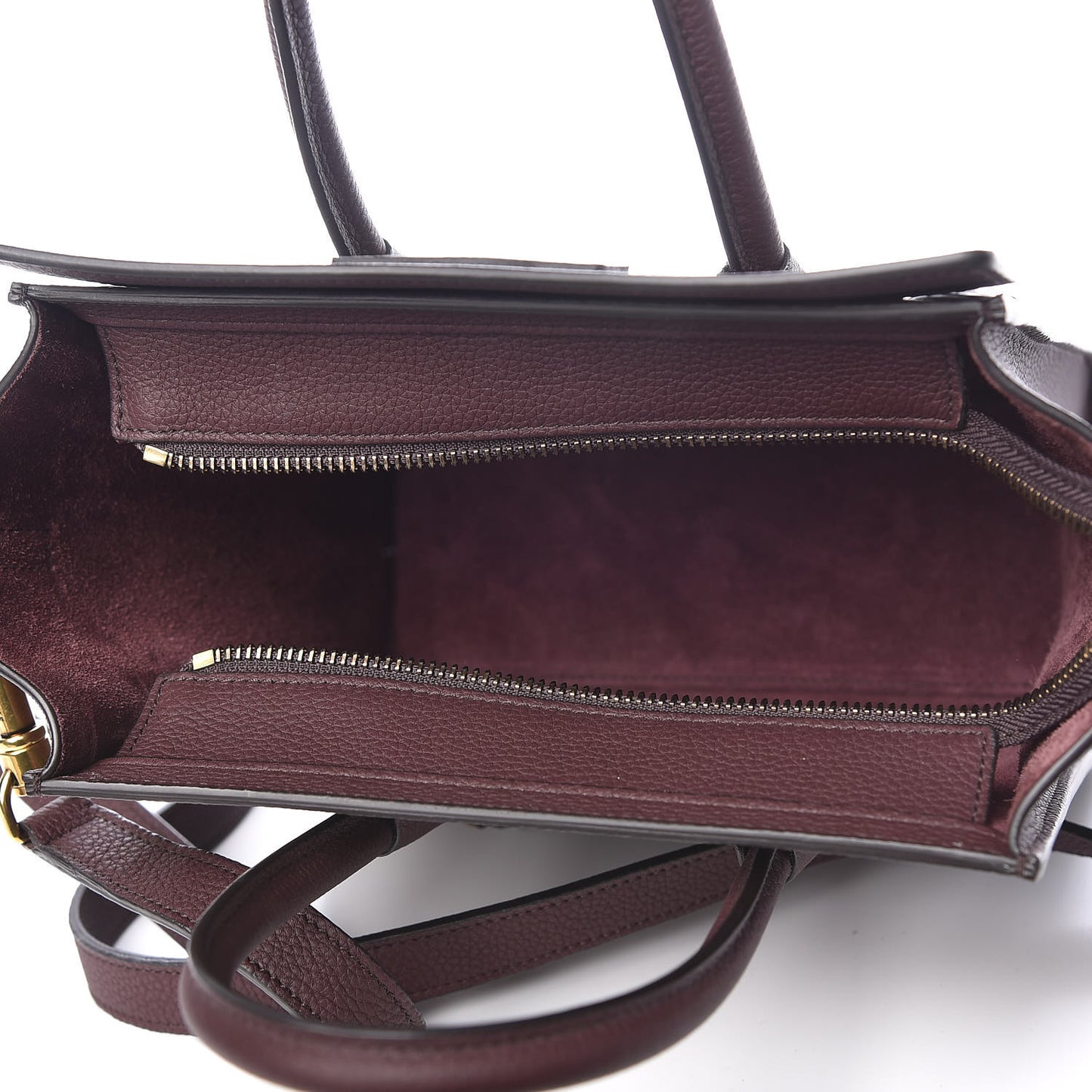 Drummed Calfskin Nano Luggage Dark Wine
