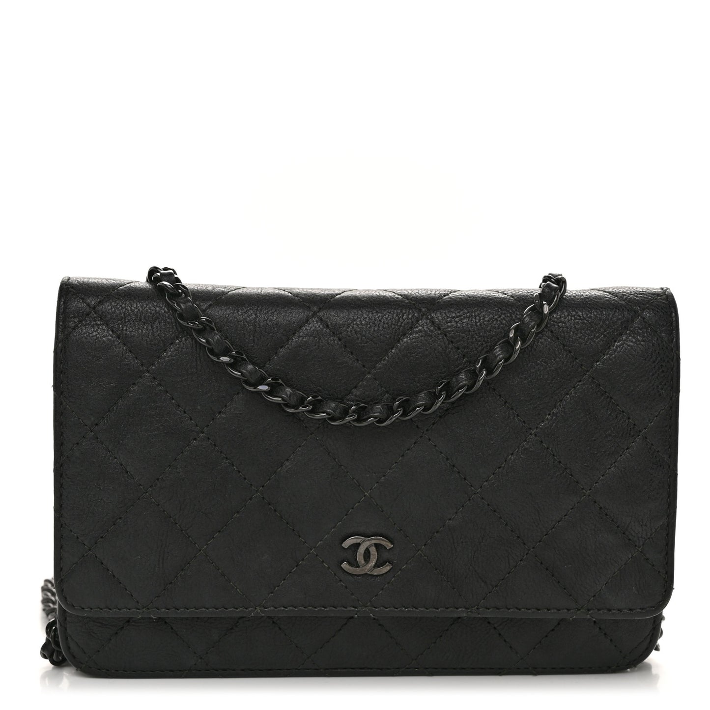 Caviar Quilted Wallet on Chain WOC So Black