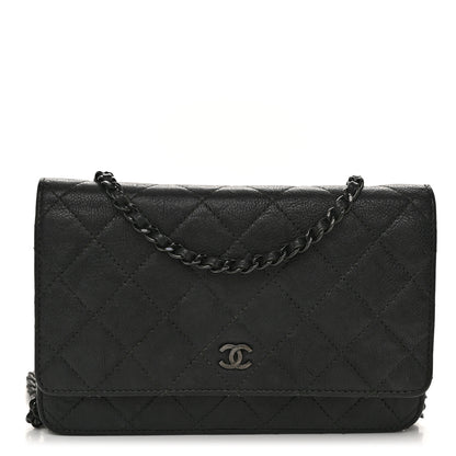 Chanel Caviar Quilted Wallet on Chain WOC So Black 1 of 10