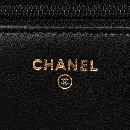 Chanel Velvet Pearl Diamond Embellished Wallet On Chain WOC Black 6 of 13
