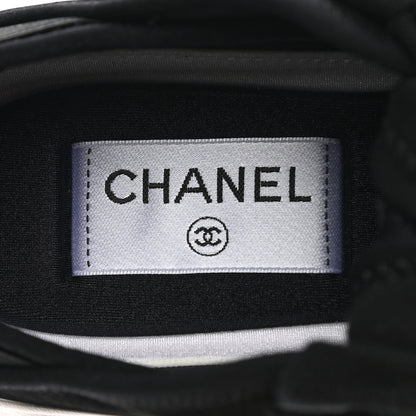 Chanel Velvet Calfskin Mixed Fibers CC Sneakers 35 Black 7 of 10