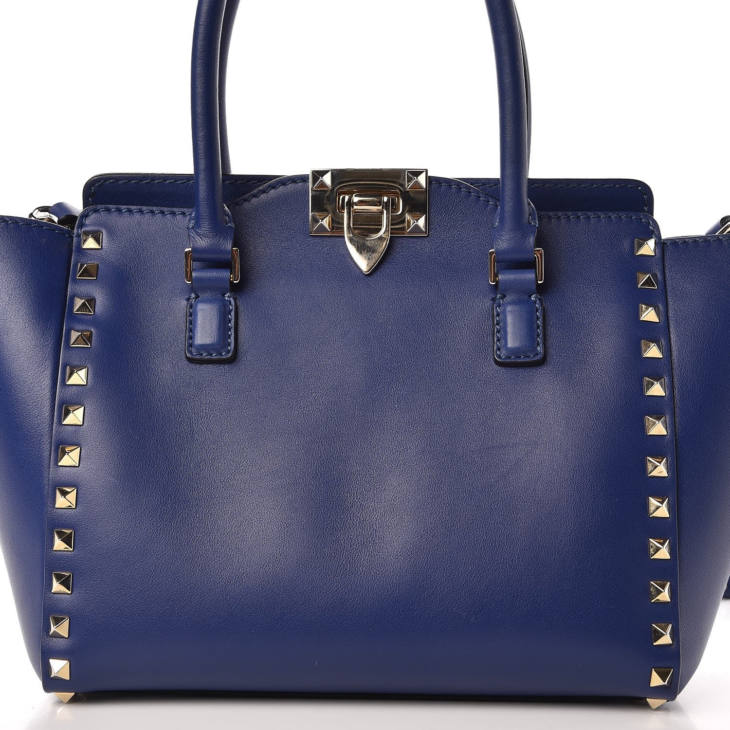 Valentino Garavani Vitello Small Rockstud Double Handle Tote Blue China 9 of 10