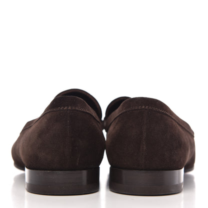 Louis Vuitton Suede Calfskin Mens Moccasin Loafers 8.5 Brown 6 of 8
