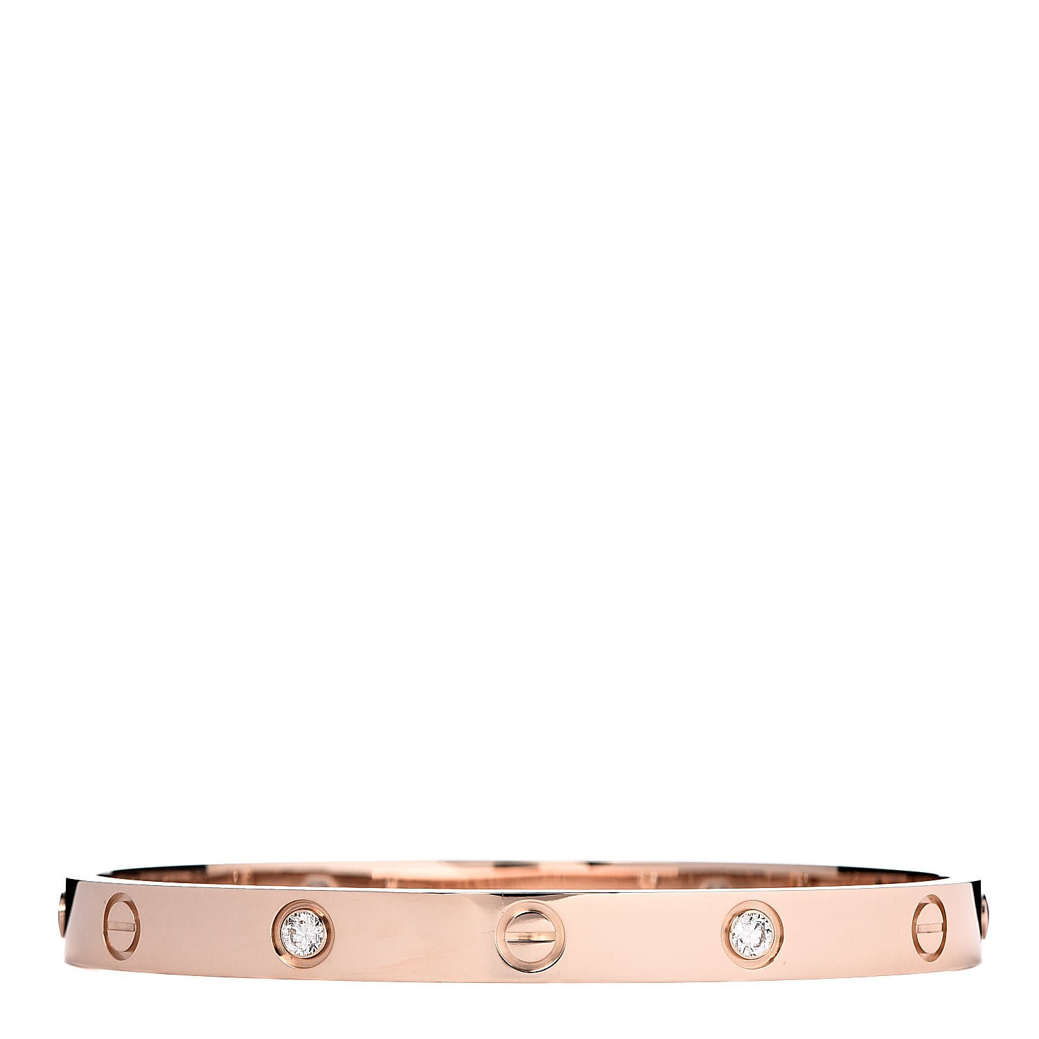Cartier 18K Pink Gold 4 Diamond LOVE Bracelet 18 1 of 6