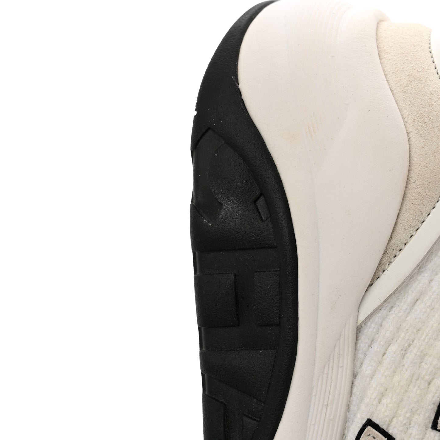 Fabric Calfskin Suede CC Womens Sneakers 38.5 White