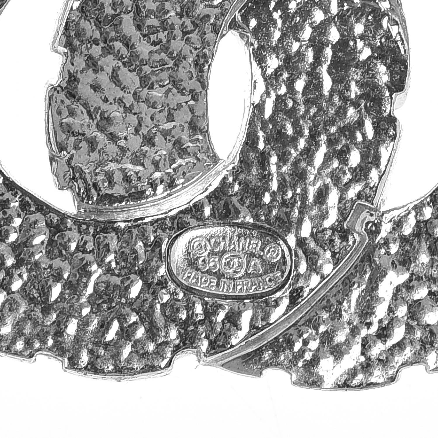 Chanel Baguette Crystal CC Necklace Silver 6 of 6