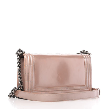 Chanel Iridescent Glazed Calfskin Medium Boy Flap Light Pink 3 of 13