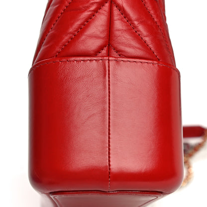 Chanel Aged Calfskin Chevron Quilted Medium Gabrielle Hobo Red 13 of 29
