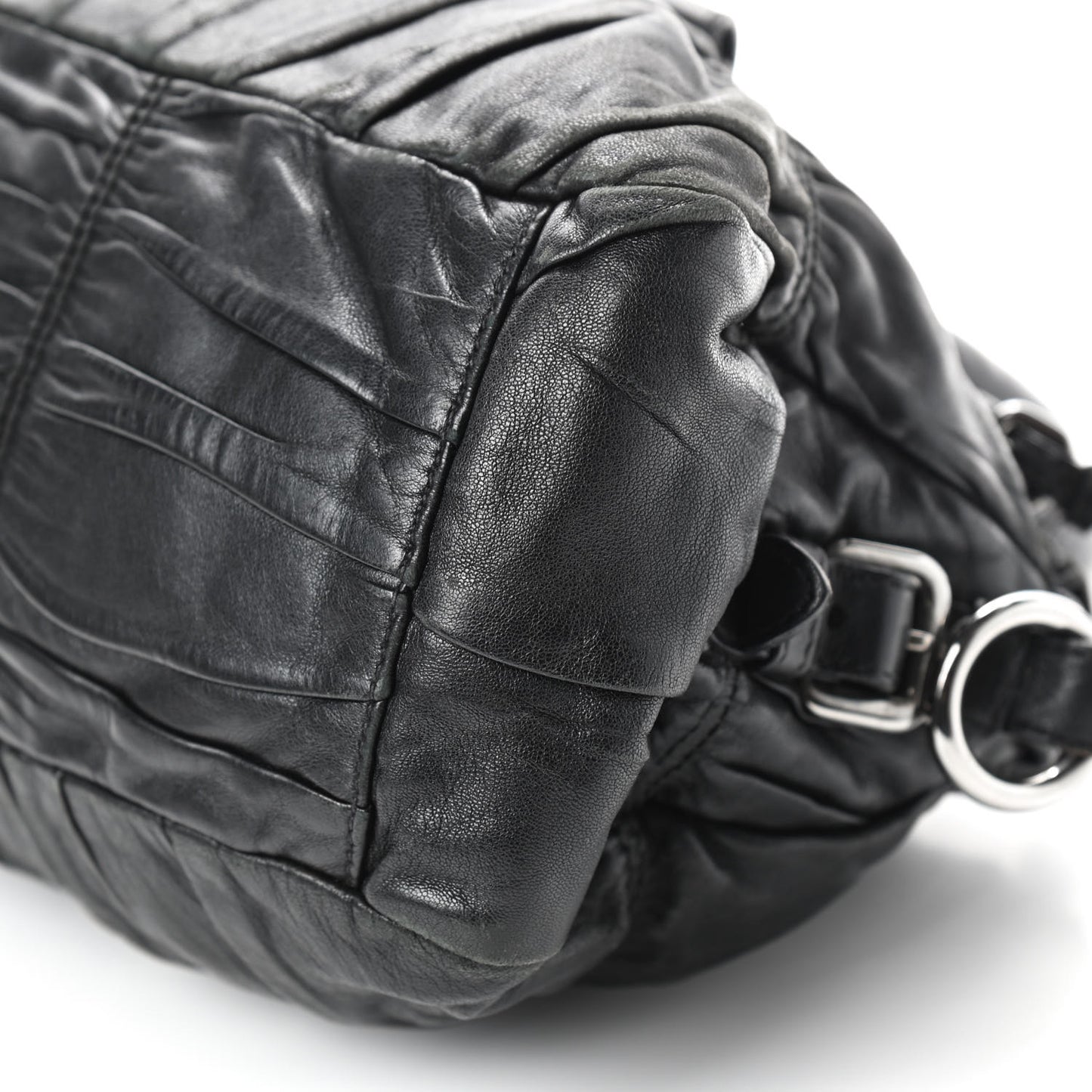 Nappa Gaufre Shopping Satchel Black