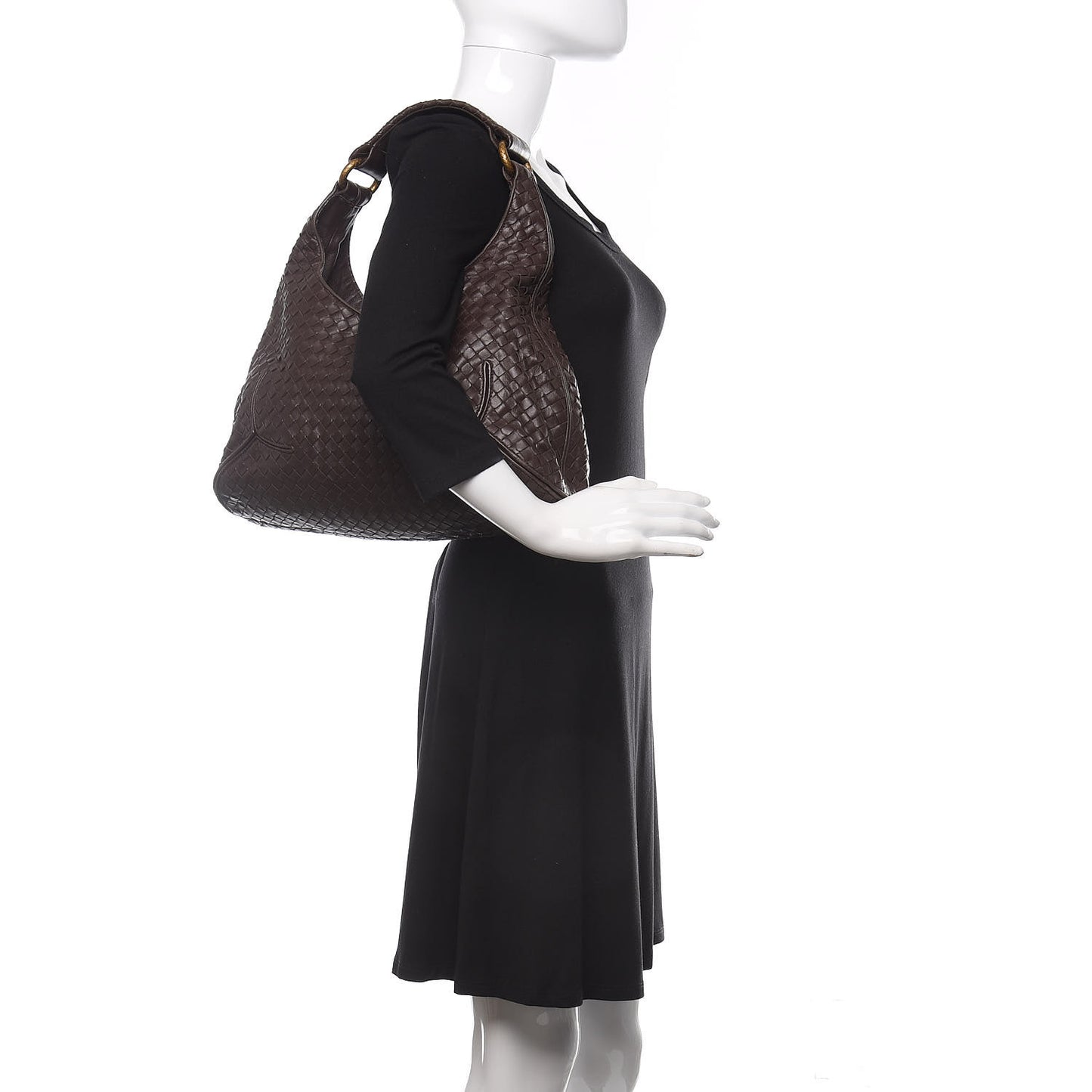 Nappa Intrecciato New Ball Hobo Ebano