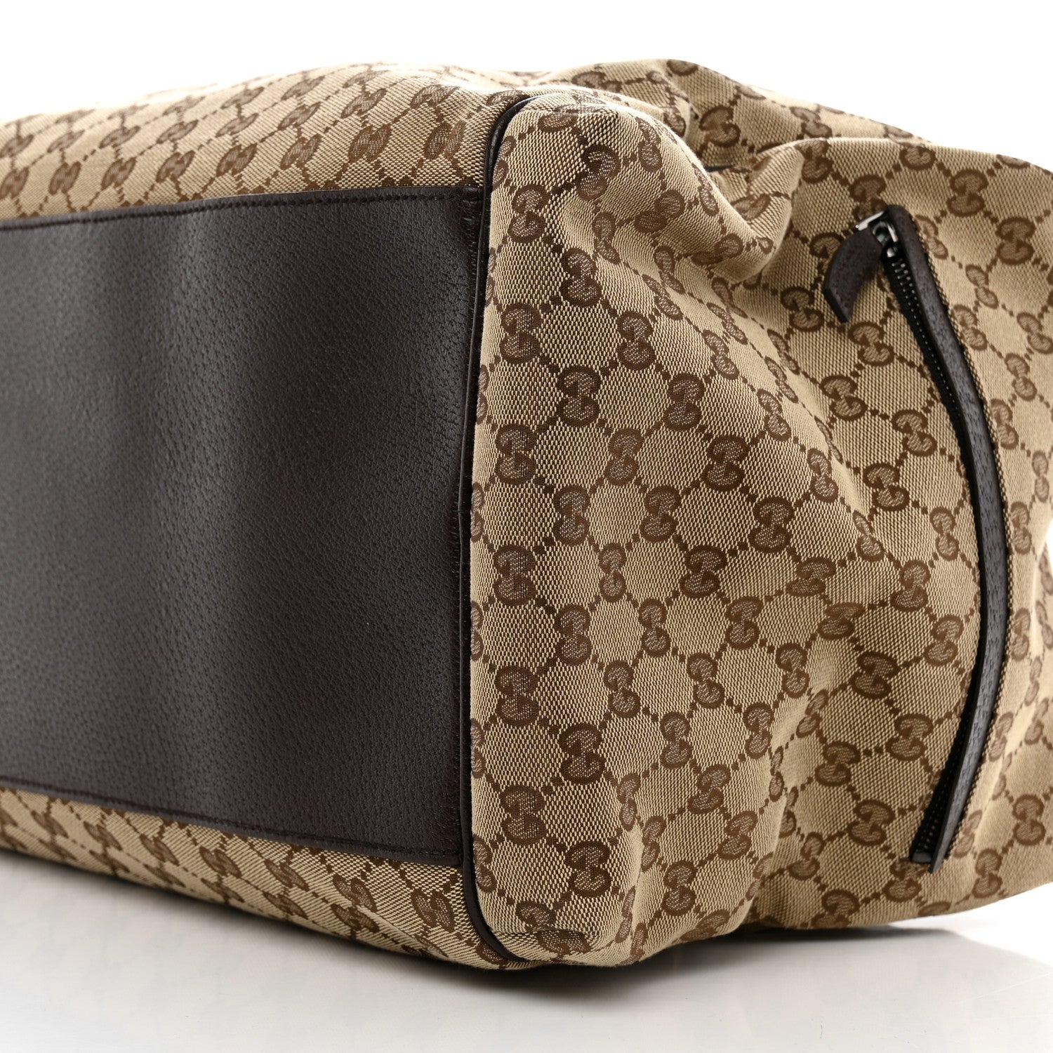 Gucci GG Monogram Web Large Collapsible Carry On Duffle Beige Brown 9 of 9