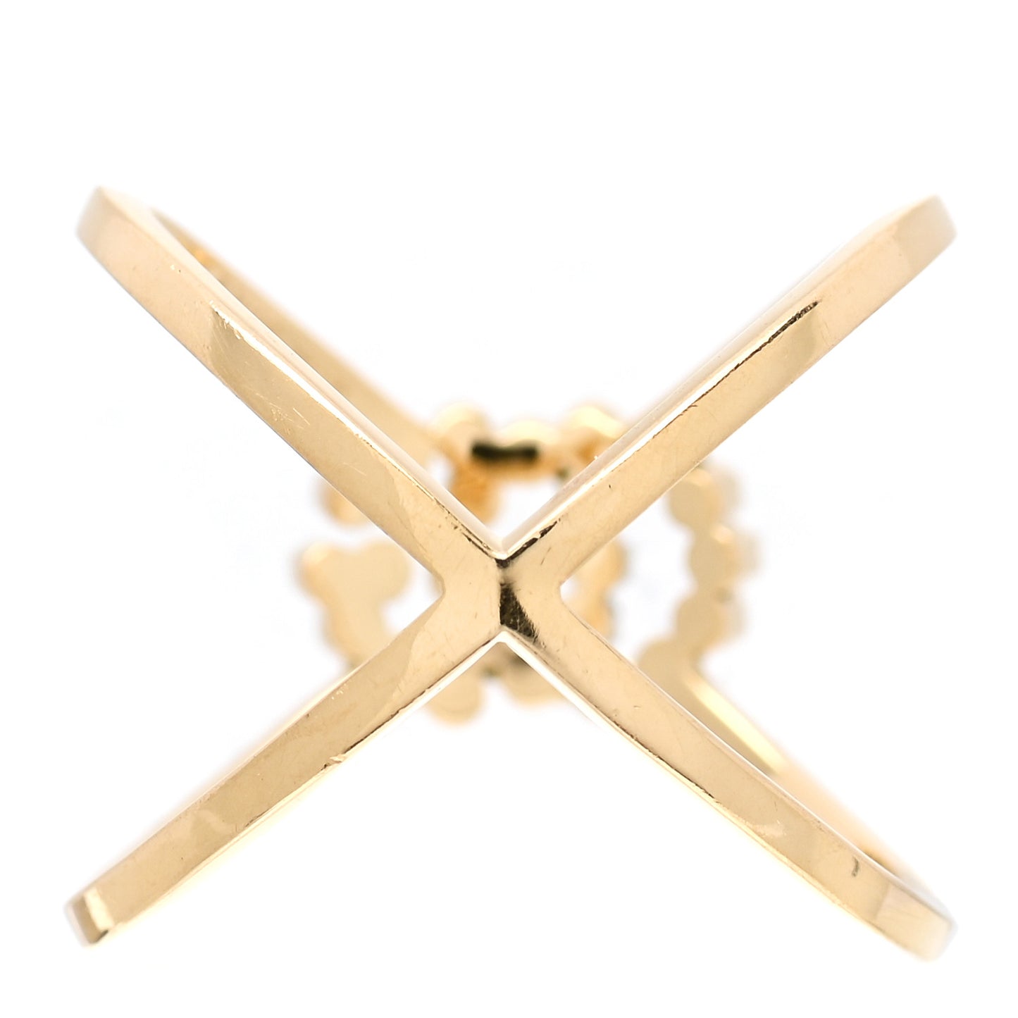 18K Yellow Gold Diamond Running G Cross Ring 53 6.25