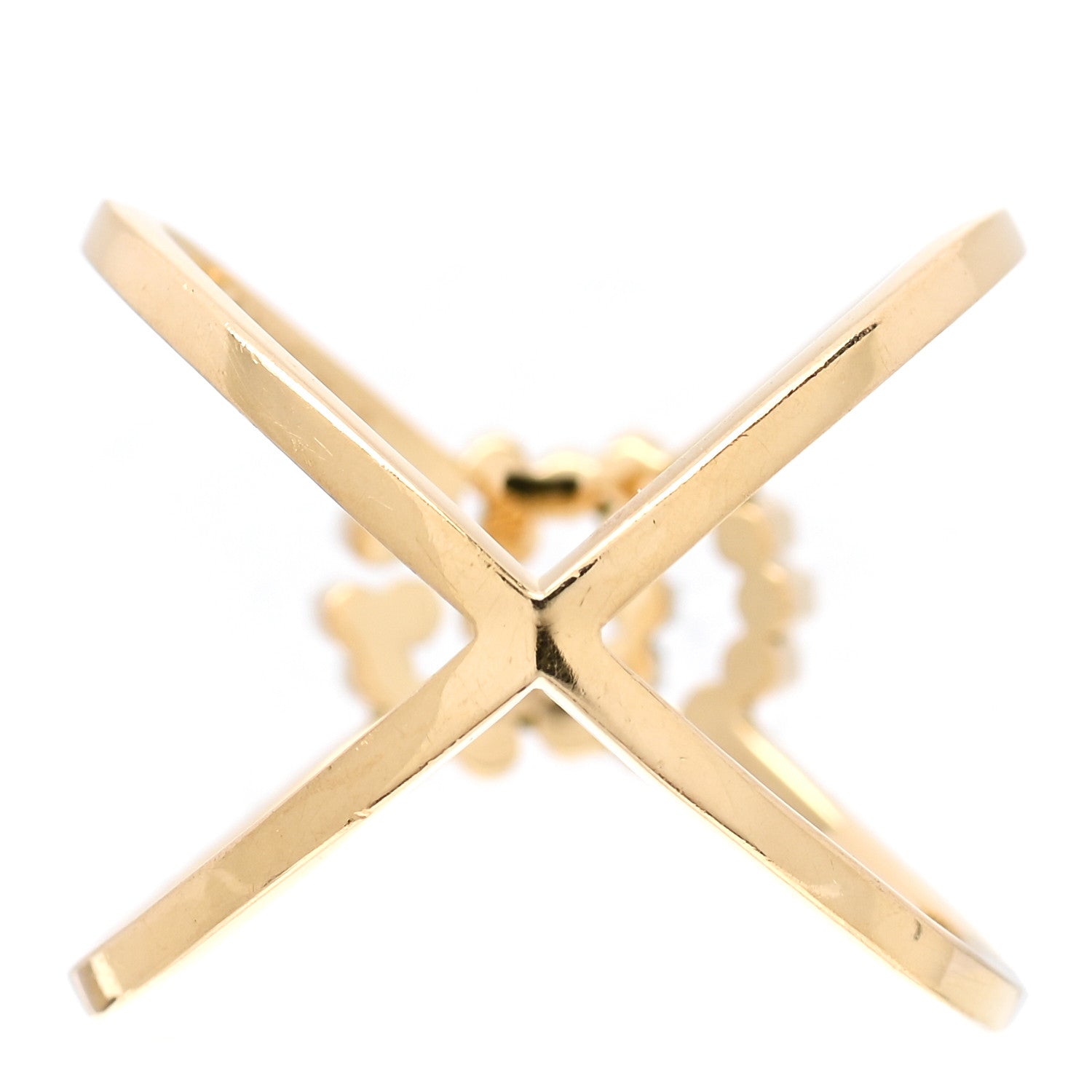 Gucci 18K Yellow Gold Diamond Running G Cross Ring 53 6.25 3 of 6