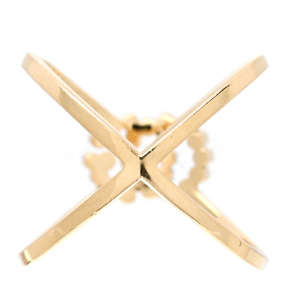 Gucci 18K Yellow Gold Diamond Running G Cross Ring 53 6.25 3 of 6