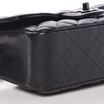 Chanel Crumpled Calfskin Quilted Mini Rectangular Flap So Black 8 of 9