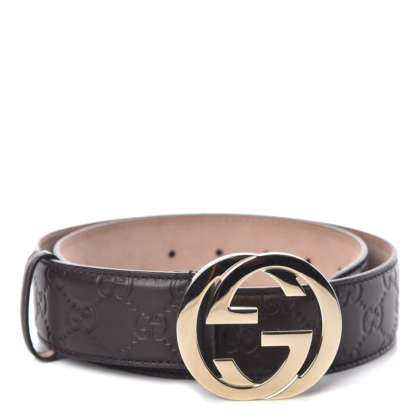 Guccissima Signature Interlocking G 40mm Belt 80 32 Chocolate