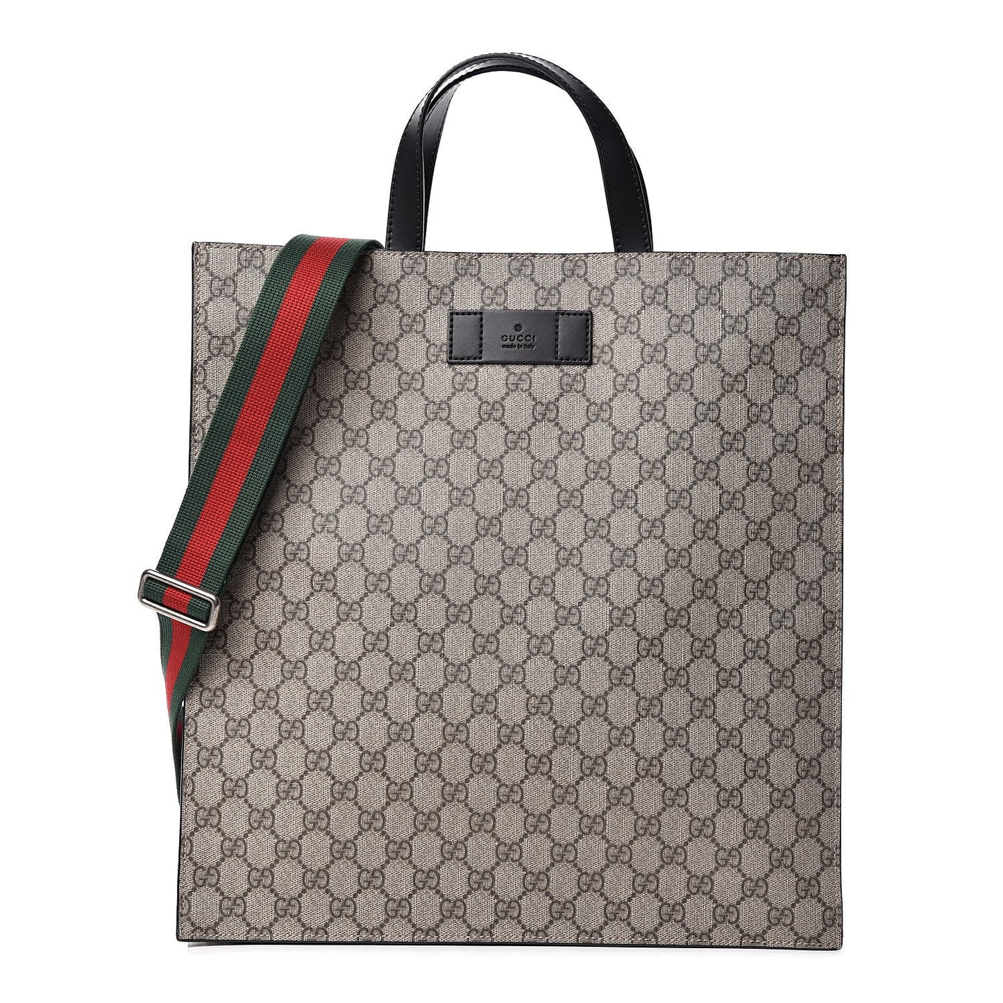 Soft GG Supreme Monogram Web Vertical Tote Black