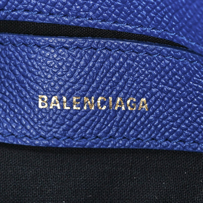 Balenciaga Signature Grained Calfskin Logo XXS Ville Top Handle Bag Bleu Roi White 6 of 12
