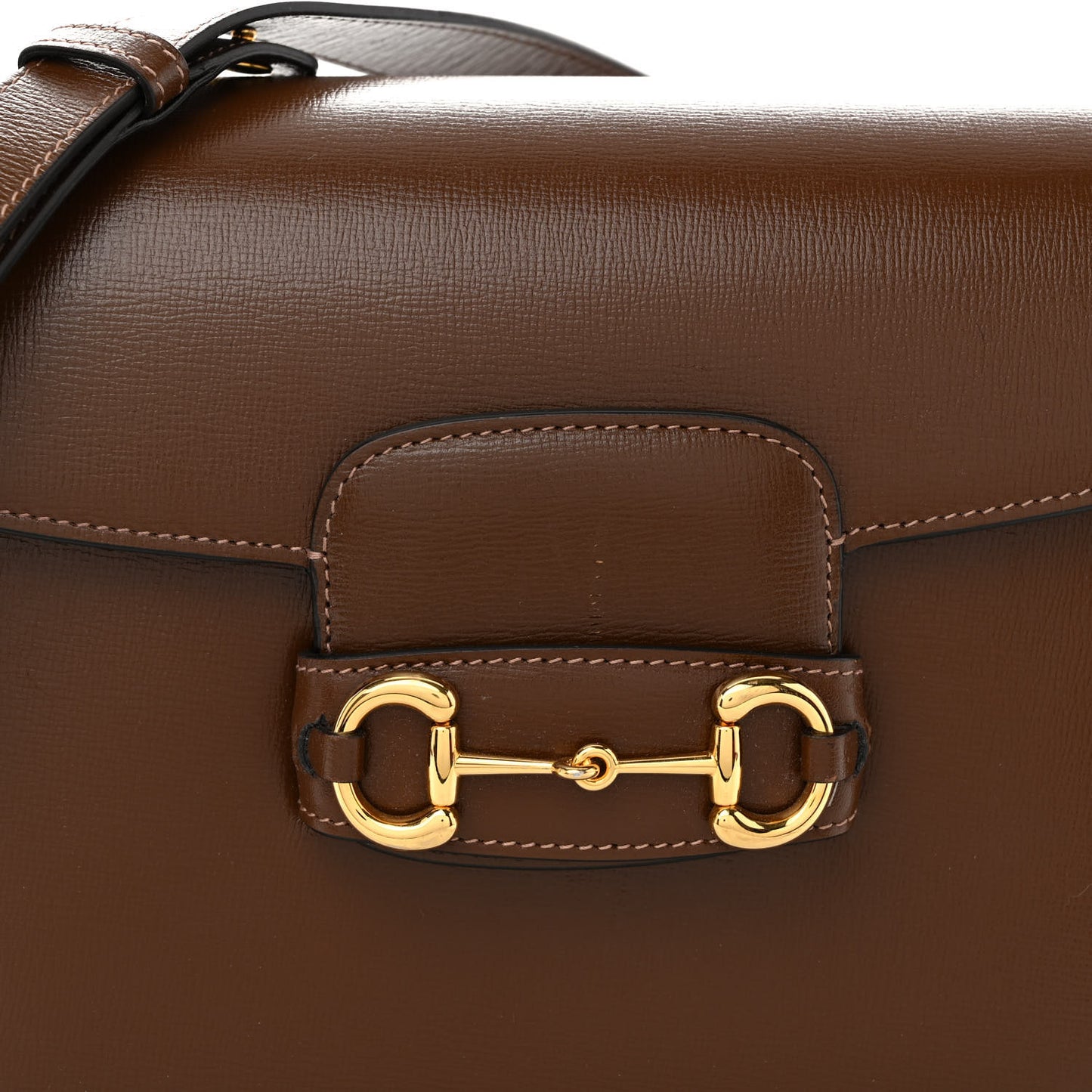 Azalea Calfskin Horsebit 1955 Shoulder Bag Brown Sugar