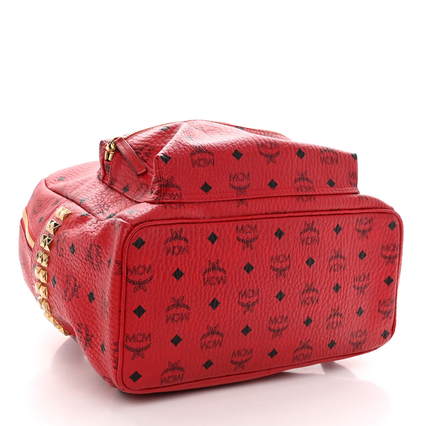 Visetos Medium Side Studs Stark Backpack Ruby Red