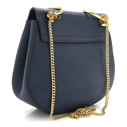 Chloe Grained Lambskin Drew Shoulder Bag Factory Blue 3 of 11